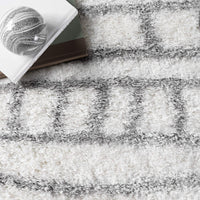 Renata Moroccan Shag Runner Rug,  Grey