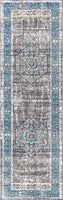 Anatolia Vintage Medallion Peacock Blue/Gray Soft Area Rug