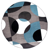 Circle Gray/Grey Blue Area Rug