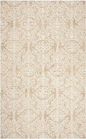 Blossom Collection BLM112B Handmade Premium Wool Soft Area Rug Beige / Ivory