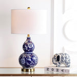 Lee 27" Ceramic Chinoiserie LED Table Lamp Blue/White