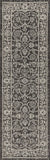Palazzo Vine Border Textured Weave Indoor /Outdoor Area Rugs Black/Gray