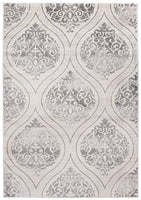 Floral Damask Cream Gray Area Rug