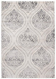 Floral Damask Cream Gray Area Rug