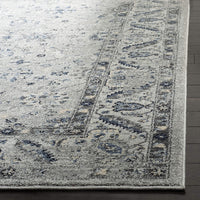 Oriental Area Rug Navy / Light Grey