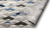 Diamond Blue Gray White High Traffic Stain Resistant Indoor Outdoor Area Rug