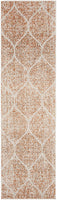 Geometric Trellis Distressed Cream/Orange Soft Area Rug