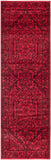 Oriental Vintage Distressed Medallion Red/Black Soft Area Rug