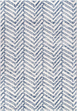 Geometric Ivory Blue Area Rug