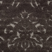 Damask Plush 1.2-inch Thick Area Rug, Dark Brown / Smoke