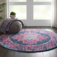 Blue Rose Contemporary Medallion Soft Area Rug