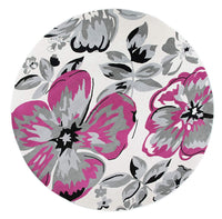 Floral Pink Gray Black Area Rugs