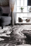 Abstract Grey Soft Area Rug