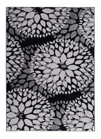 Floral Grey Black Area Rugs