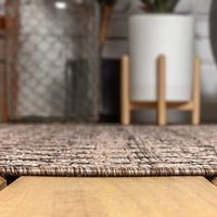 Moroccan Geometric Textured Weave Indoor/Outdoor Natural Area Rug 8 x 10