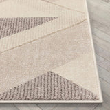 Beige Modern Geometric Boxes Triangles Pattern Area Rug