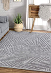 Talson Grey Geometric Lines Pattern Area Rug