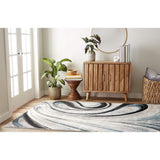 Abstract Gray Turquoise Blue Soft Area Rugs