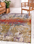 Outdoor Modern Collection Rustic Colorful Abstract Transitional Flatweave Multi Area Rug