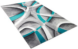 Abstract Swirls Turquoise Soft Area Rugs