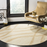 Modern Wave Distressed Soft Area Rug, Cream / Champagne