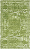 Bromley Collection Vintage Traditional Medallion Border Ivory Green Soft Area Rug