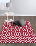 Trellis Design Red/Ivory Area Rugs