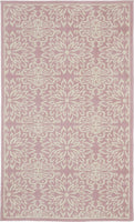 Transitional Floral Ivory/Pink Area Rug