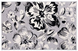 Gray/Grey Black White Floral Area Rugs