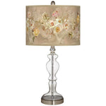 Floral Spray Giclee Apothecary Clear Glass Table Lamp