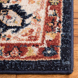 Oriental Area Rug Navy / Light Grey