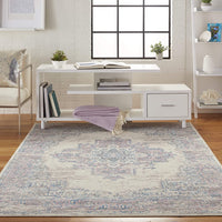 Ivory Pink Distressed Persian Area Rugs