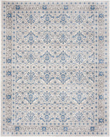 Damask Trellis Soft Area Rug, Light Grey / Blue