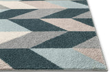 Selene Herringbone Chevron Geometric Soft Blue Grey Area Rug