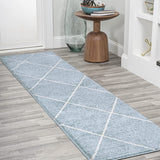 JONATHAN Y Minimalist Diamond Trellis soft Area Rug Bedroom Kitchen Multi/White