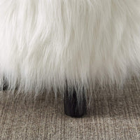 Flokati Foot, 16-Inch, White Stool