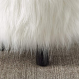 Flokati Foot, 16-Inch, White Stool