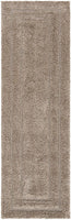 Box Border Beige Thick Plush Shag Area Rug