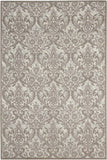 Damask Contemporary Ivory Grey Area Rug