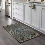 Maples Rugs Pelham Vintage Kitchen Rugs Non Skid Blue/Walnut