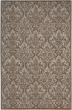 Damask Contemporary Area Rug, Grey