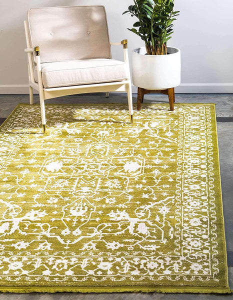 Traditional Distressed Vintage Classic Light Green Area Rug
