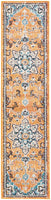 Boho Chic Medallion Distressed Soft Area Rug, Orange / Teal