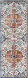 Traditional Medallion Orange/Navy Soft Area Rug