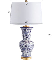 Leo 28.5" Chinoiserie LED Table Lamp Blue/White