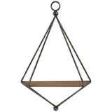 Topeka Matte Gray and Brown Triangular Wall Shelf