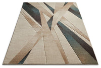 Modern Geometric Soft Blue Beige Comfy Hand Carved Area Rugs