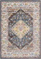 Anja Oriental Medallion Area Rug Dark Brown