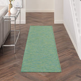 Flat-Weave Indoor/Outdoor Blue/Green Area Rug