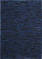 Solid Contemporary Midnight Blue Indoor/Outdoor Area Rug